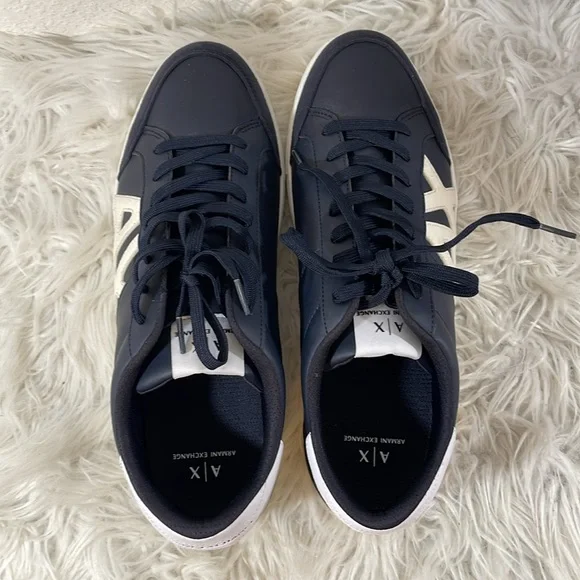 ARMANI EXCHANGE Logo Detail Lace Up Sneakers Size 12 - Picture 7 of 14